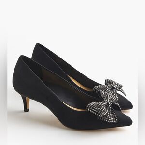 J Crew Rhinestone Bow Heels NIB